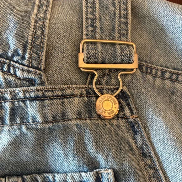 Gap Women's Slouchy Bib Overalls Medium Denim Light Wash Farmcore Country Girl - Picture 9 of 13